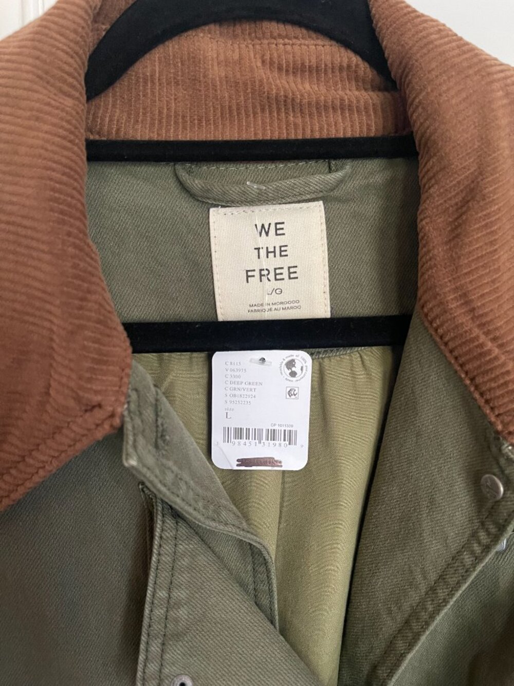 *NWT* We the Free Denim Barn Coat in Deep Green Size Large - Picture 12 of 14